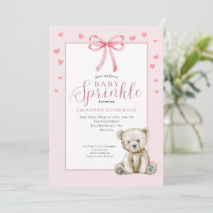 Invitation Ours en peluche rose Blush Fille Sprinkle