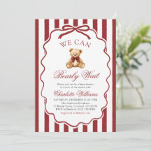 Ours en peluche rouge We Can Bearly Wait Baby Show