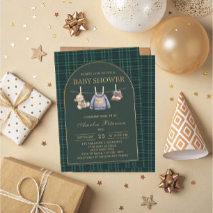 Invitation Ours en peluche vintage Polo baby shower de luxe