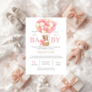 Invitation ours espagnole fille Baby Shower Ours