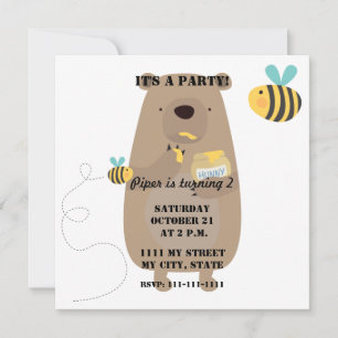 Invitation Ours et abeilles