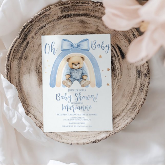 Invitation Ours garcon preppy Bebe Shower Casual (Créateur téléchargé)