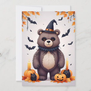Invitation Ours Halloween mignonne adorable Drôle animal dess