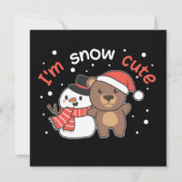 Ours Je Suis Neige Mignon Bonhomme de Neige Invita