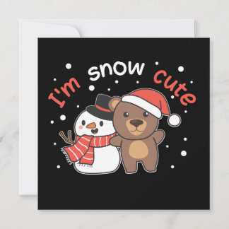 Invitation Ours Je Suis Neige Mignon Bonhomme de Neige Invita