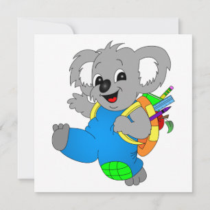 Invitation Ours Koala avec sac à dos