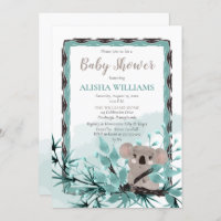 Ours Koala mignon sur Baby shower d'aquarelle I
