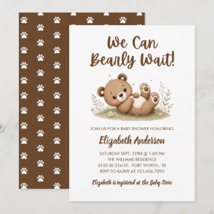 Invitation Ours mignon à peine attendre ours Baby shower