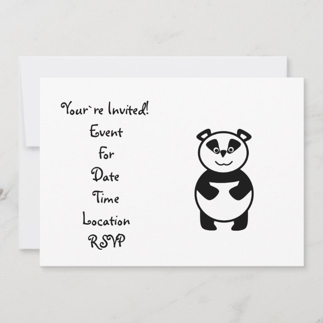 Invitation Ours panda mignon (Devant)