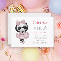 Ours Panda Mignon Ballerine Rose 1er Anniversaire