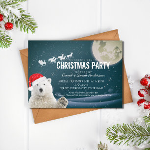 Invitation Ours polaire père Noël   Beary Christmas Père Noël