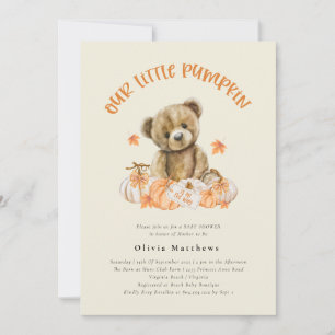 Invitation Ours rustique mignon avec Baby shower d'automne Ci