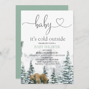 Invitation Ours Sauvage Bébé Son Froid Baby shower Extérieur