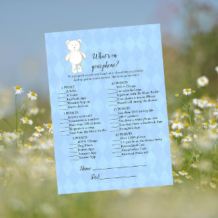 Invitation Ours Teddy Blanc Sur Votre Baby shower Téléphone J