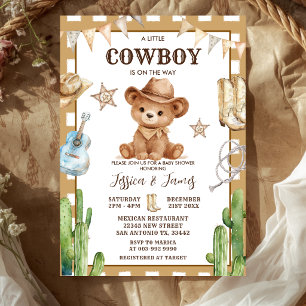 Invitation Ours Un petit cowboy est en route Baby shower