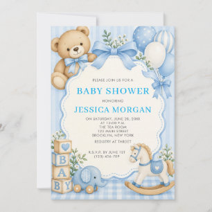Invitation Ourson à peine attendre la Baby Shower