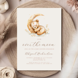 Invitation Ourson Bohème Lune Bébé Neutralité Baby Shower
