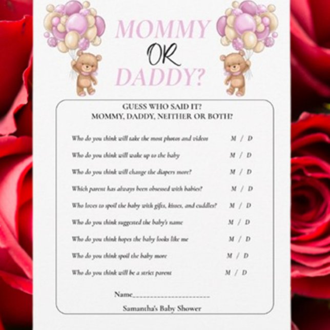 Invitation Ourson Cadeau de Naissance  Future Maman. Maman ou (Celebrate your baby shower with our adorable Teddy Pink theme)