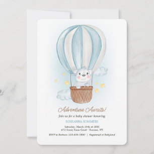 Invitation Ourson Koala en Ballon Aerostatique Ble
