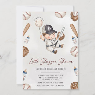 Invitation Ourson mignon pour la douche de bébé rookie de bas
