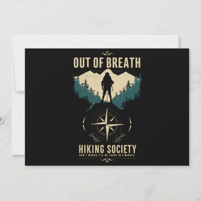 Invitation Out Breath Randonnée Society Hiker Nature Love (Devant)