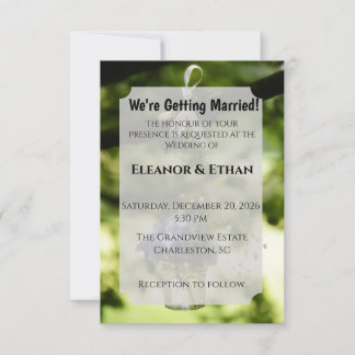 Invitation Outdoor Summer Floral Light Blue & Green Photo