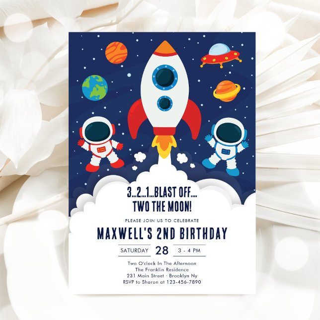 Invitation Outer Space Planets Astronaut Boy Birthday (Créateur téléchargé)