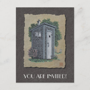 Invitation Outhouse Vintage