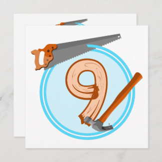 Invitation Outils de construction garçon de 9 ans conception