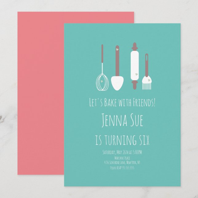 Invitation Outils d'invitation de fête d'anniversaire de pâti (Devant / Derrière)