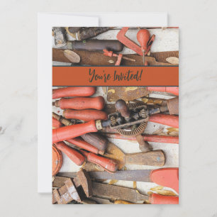 Invitation Outils Outil Russe antique Red Man