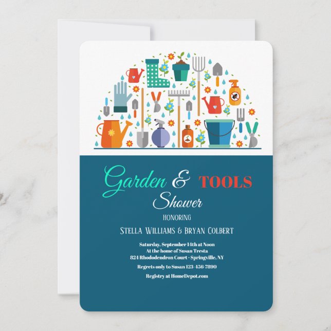 Invitation Outils pour l'invitation de douche (Devant)