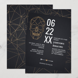 Invitation Outre du mariage géométrique de crâne d'ensemble