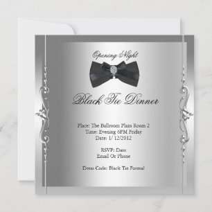 Invitation Ouverture de la nuit Cravate noire Formel