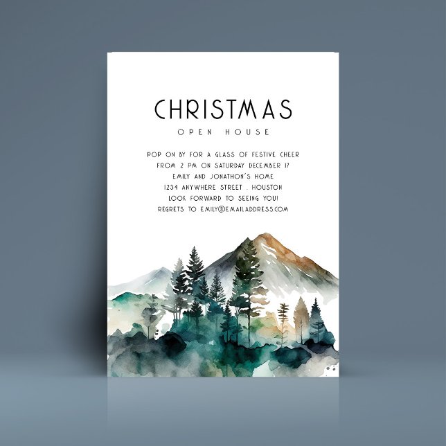 Invitation Ouverture de Noël de la forêt d'hiver (Créateur téléchargé)