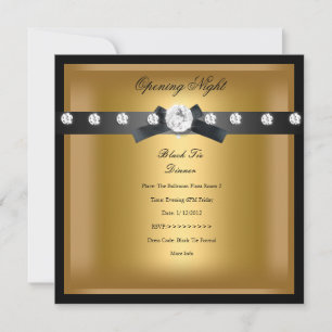 Invitation Ouverture d'entreprise formelle Or Noir
