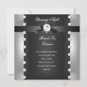 Invitation Ouverture Entreprise Formel Noir Argent