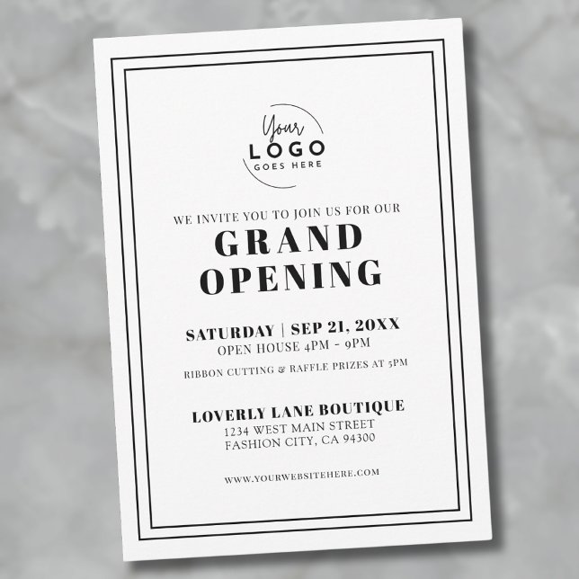 Invitation Ouverture officielle de Simple Logo Business (Simple Logo Business Grand Opening Invitation)