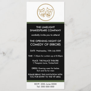 Invitation Ouverture ou fermeture des masques de théâtre noct