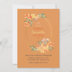 Invitation Oval Citrouille Frame YOU CHOISIR LA COULEUR ARRIÈ