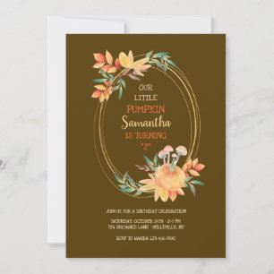 Invitation Oval Citrouille Frame YOU CHOISIR LA COULEUR ARRIÈ