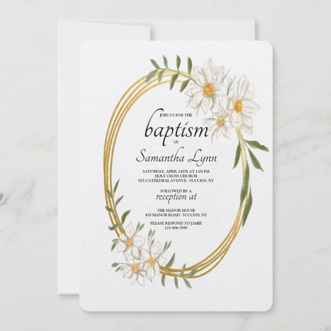 Invitation ovale dorée (Devant)