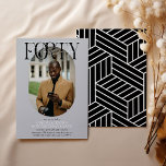 Invitation Ovale moderne photo et signature 40e anniversaire<br><div class="desc">Moderne et élégant 40th Birthday Invitation. Design présente une photo ovale de la fille/garçon d'anniversaire, l'élégante lettre 'FORTY' avec le nom des personnes dans le script signature sur le dessus et un simple modèle de fête d'anniversaire qui est facile à customiser avec vos propres détails. Les couleurs peuvent également être...</div>