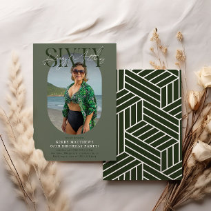 Invitation Ovale moderne photo et signature 60e anniversaire