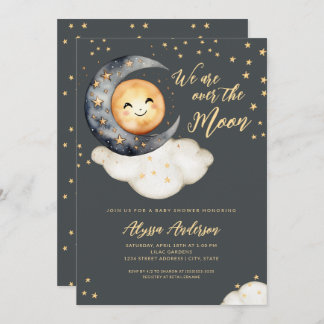 Invitation Over the Moon Baby Shower