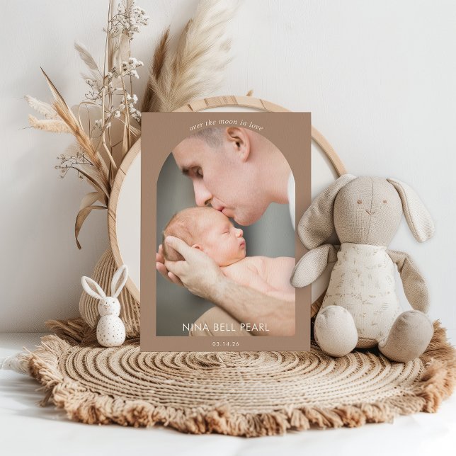 Invitation Over the Moon in Love Photo Baby Announcement Card (Créateur téléchargé)