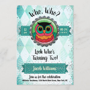 Invitation Owl 2e fête d'anniversaire