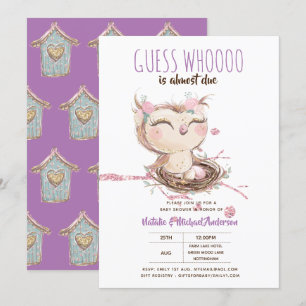 Invitation Owl Baby Merci Cadeau Tags Faveurs Garçon Girl