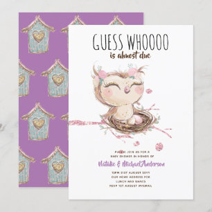 Invitation Owl Baby Merci Cadeau Tags Faveurs Garçon Girl