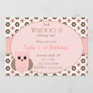 Invitation Owl Birthda Fête d'anniversaire